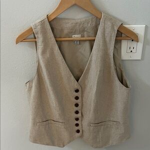 Linen blend vest